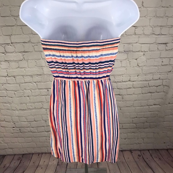 Monteau Strapless Casual Striped Dress Medium - Picture 5 of 8